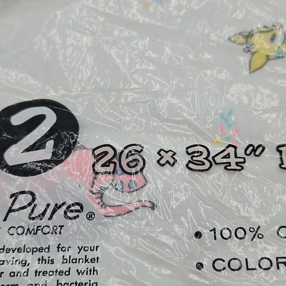 Vintage Rockabye Baby Receiving Blankets 26 X 34